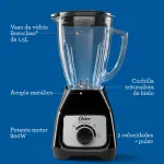 LICUADORA OSTER CON VASO DE VIDRIO DE 1.5L Y CONTROL DE PERILLA BLSTKAGBRD